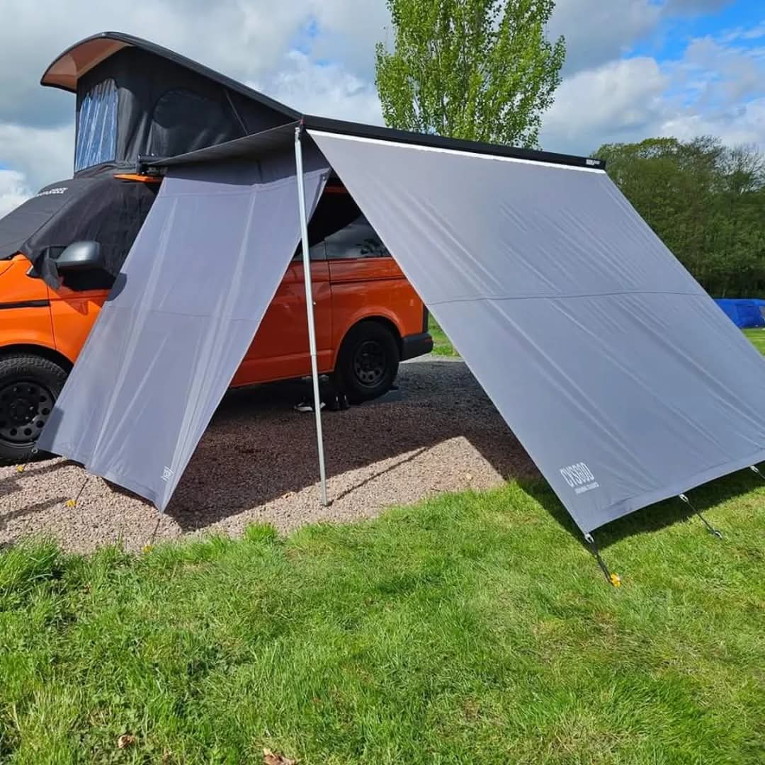 2.6m Waterproof Campervan Awning Front Shade Screen VW T5 T6 T6.1 Ford Nugget Fits Fiamma Thule Dometic