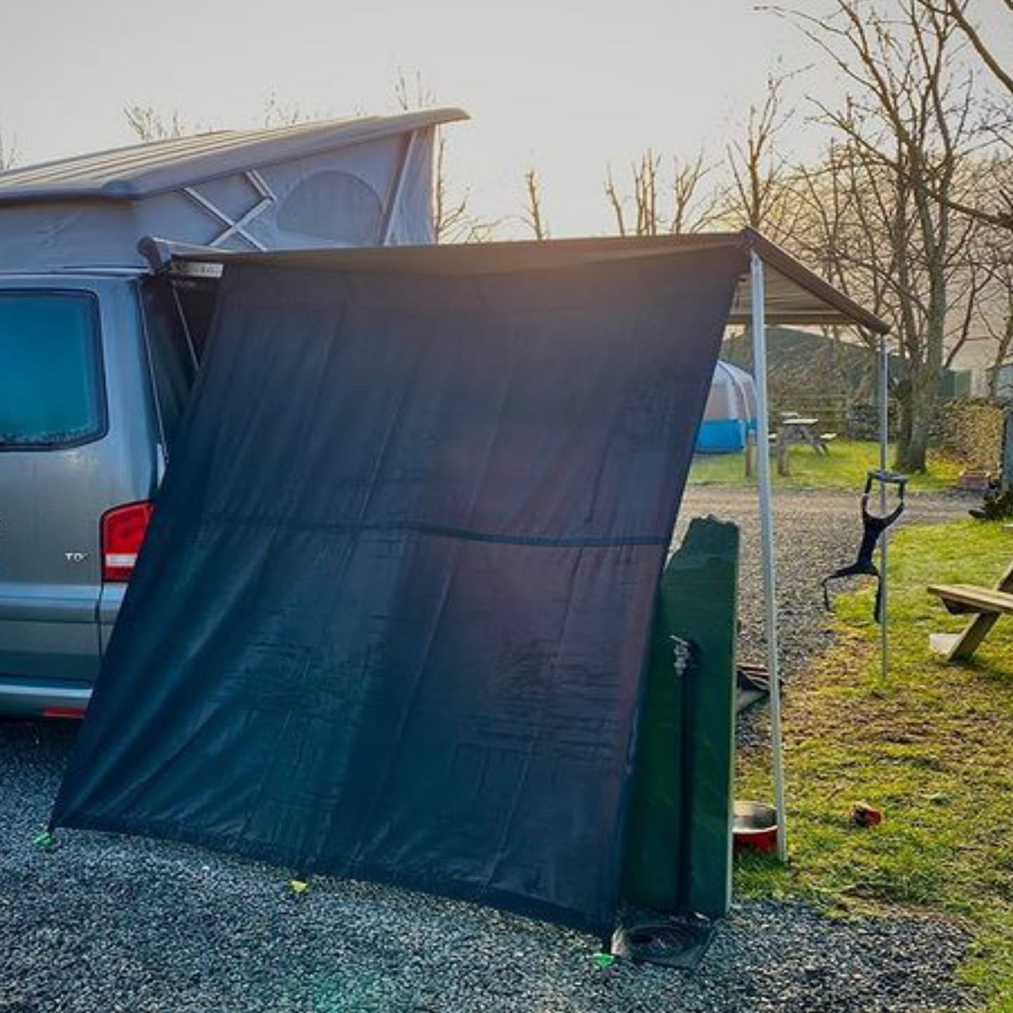 Waterproof VW, Ford Nugget Short Wheel Base Zipped Side Panel To Fit 2.6m VW T5 T6 6.1 Campervan Awning Sun Screen Privacy Side Shade Panel