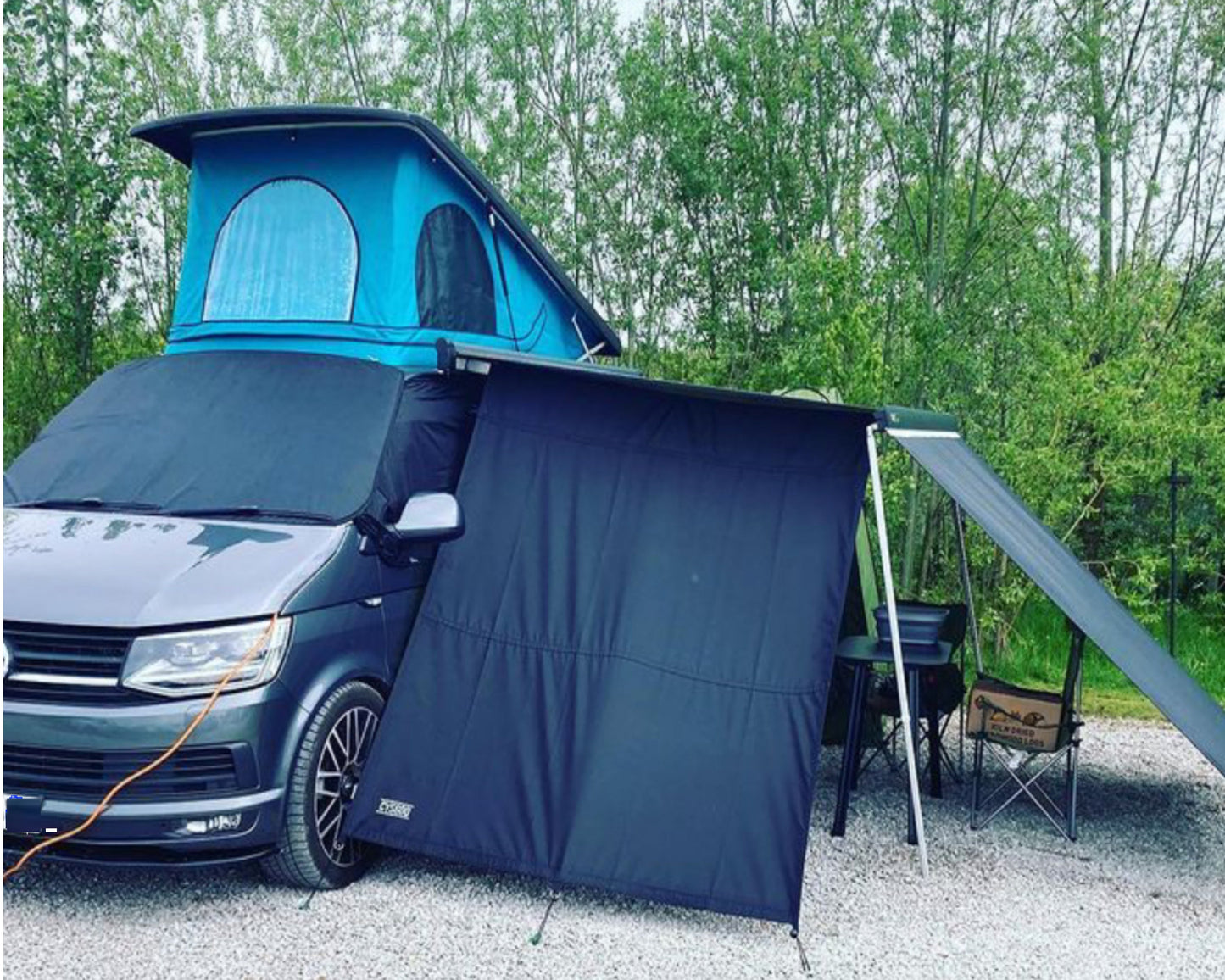 VW Long Wheel Base Waterproof Zipped Side Panel VW T5/T6 To Fit 3m Campervan Awning Side Shade Panel Sun Blocker