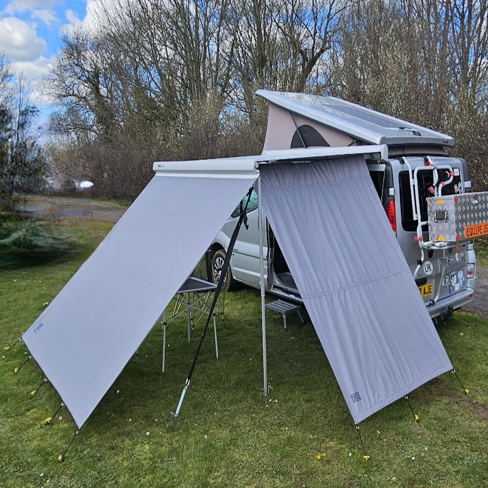 Small Campervan Renault Traffic 2.3m Fiamma Thule Awning Front And Side Panel Awning Shade Privacy Screen